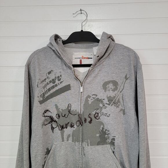 Triple Five Soul Size Large Zip Up Hoodie Jacket Paradise Embroidered Skater Y2K - Picture 2 of 11